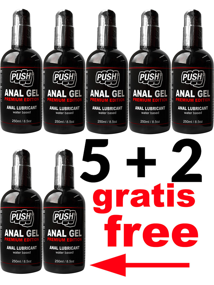5 + 2 Push Premium Edition Anaalglijgel op Waterbasis (Pack)
