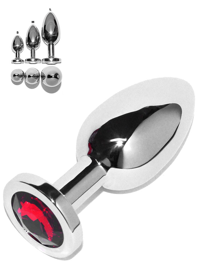 Rosebud - Plug Anal Inox Cristal Rouge - Taille Small